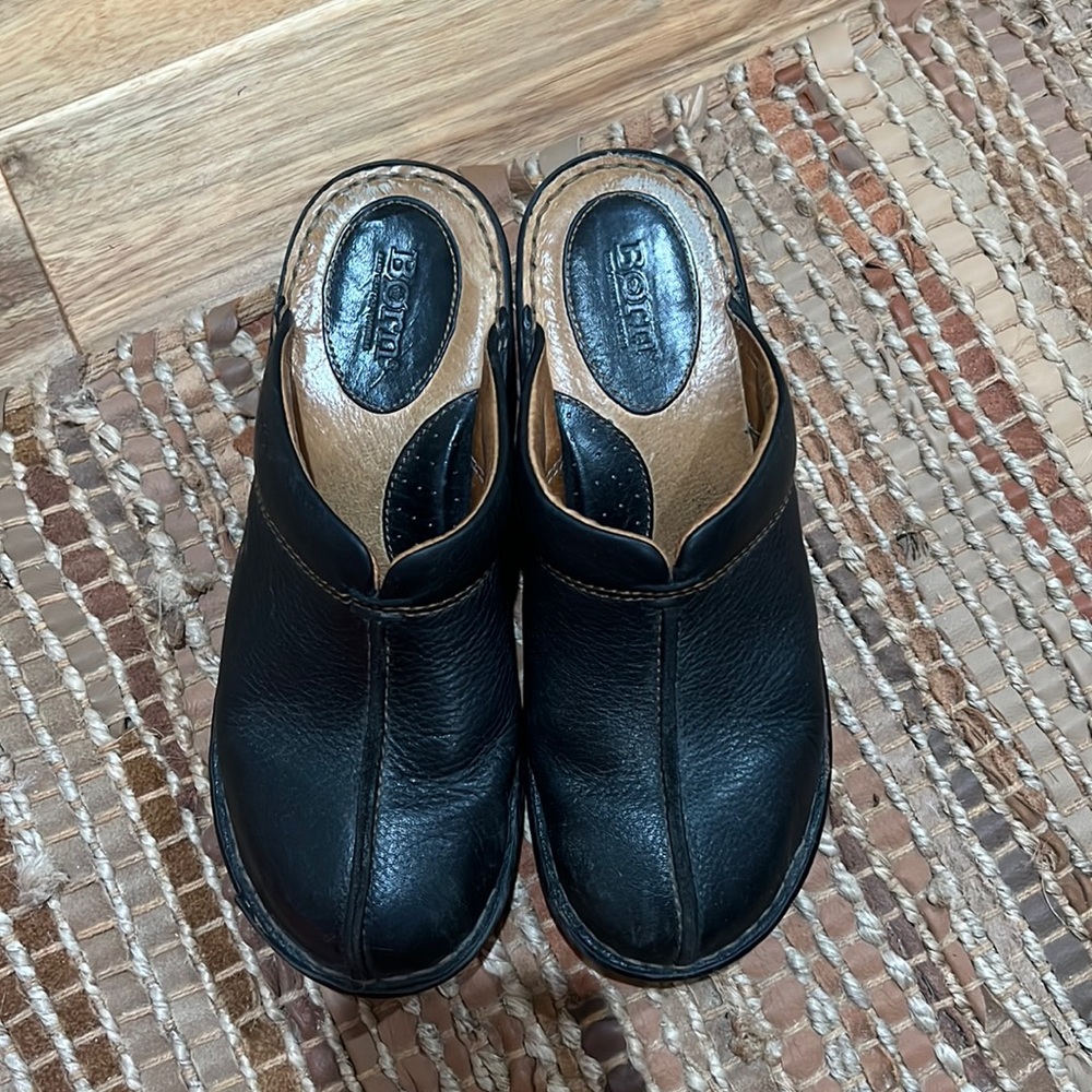 Black leather shoes